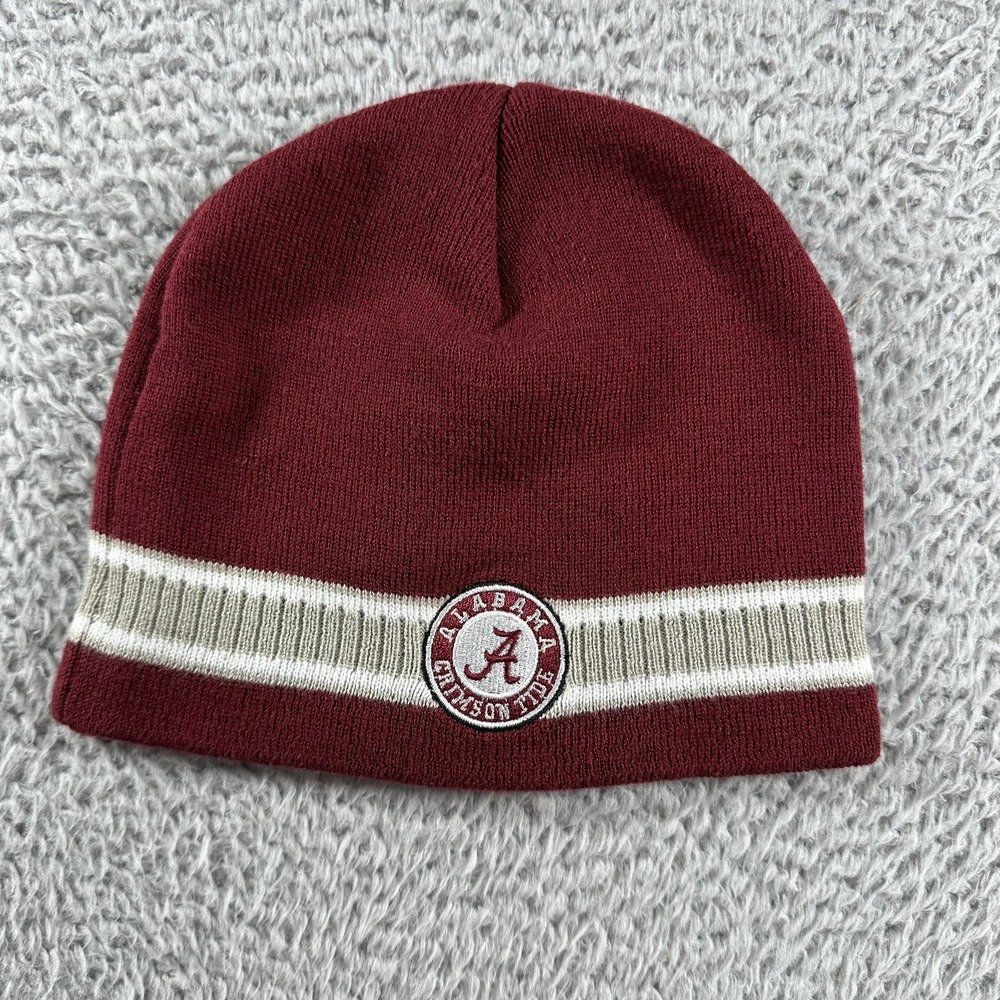 Alabama Crimson Tide Beanie Hat Mens OS Red Patch Embroidered College Football